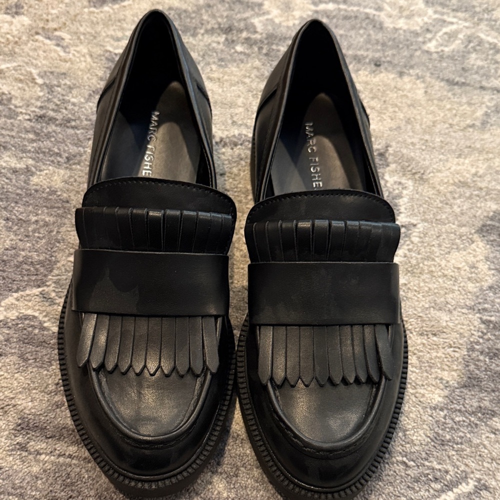 Marc Fisher Black Leather Loafers